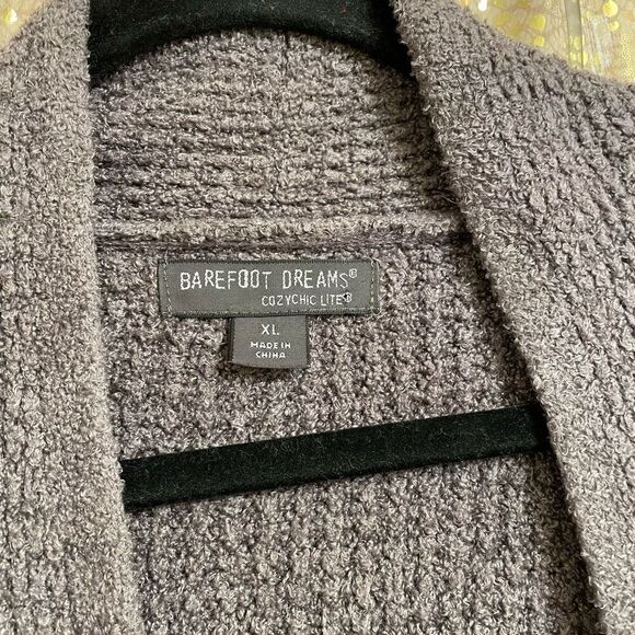 Barefoot Dreams Ash Dark Gray Waffle Knit CozyChic Lite Long Weekend Cardigan XL - Picture 3 of 10